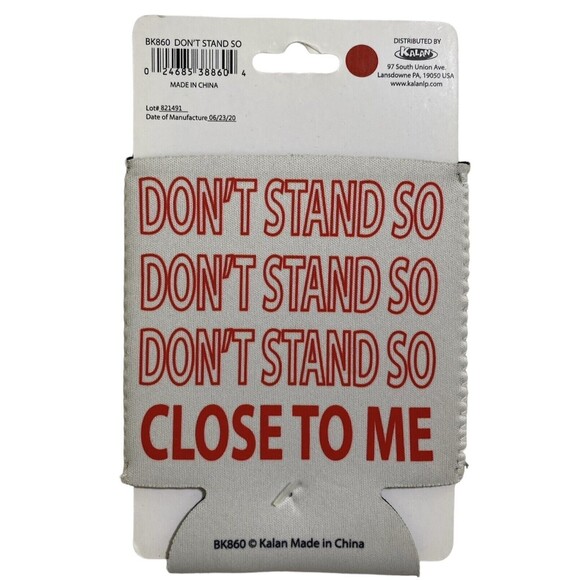 Kalan Police Lyrics Beer Can or Bottle Cozy Insulator White and Red One Size - Picture 2 of 2